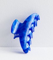 New Look Bright Blue Resin Medium Bulldog Claw Clip